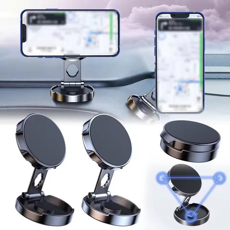 Mobile Pedestal Cabinet - Round Folding Magnetic Car Holder 360