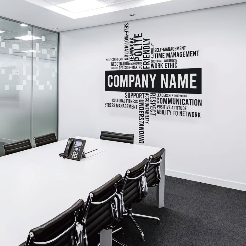Office Furniture Names - Custom Business Name Vinyl Wall Sticker