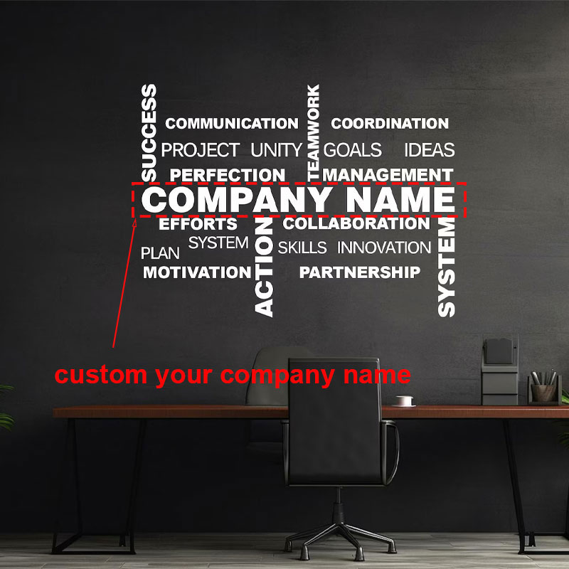 Office Furniture Names - Customizable Business Name Wall Sticker Vinyl