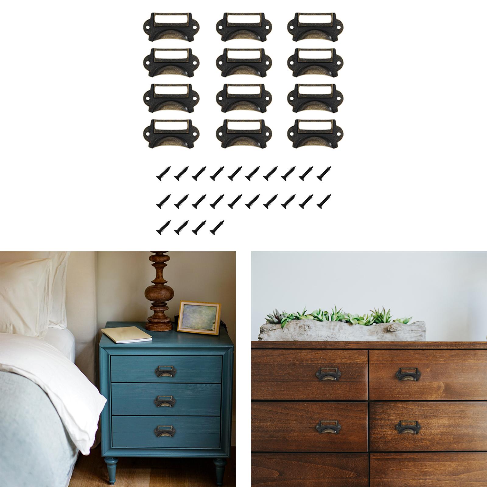 Office Furniture Names - 12Pcs Retro Style Drawer Pulls Tag